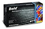 AURELIA BOLD Black Nitrile Powder Free Gloves large Box 0f 100 4.5mil Thickness by Bold