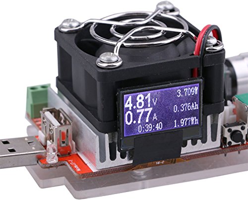 Yeeco 35W USB-Batterie laden Tester Board DC 3-21V 3A Einstellbare Konstantstrom Strom-Entlade-Widerstand für Spannung Strom-Monitor, Mobiles Ladegerät Tester, Entladezeit Aging - 2