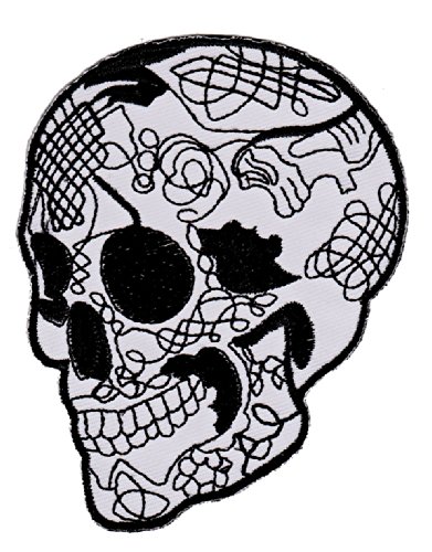 Aufnäher Bügelbild Aufbügler Iron on Patches Applikation Totenkopf Skull Biker Tattoo Rock