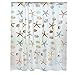Produktbild RotSale® 1x Bunte Duschvorhang mit 12 Duschvorhangringe Wasserdicht Muscheln und Seesterne Modell für Badezimmer 180 x 200cm