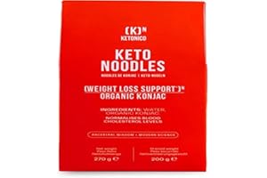 KETONICO Konjac Keto Sin Gluten, Sin Lactosa, Sin Soja, Sin OMG, Certificado Keto 1.2g Carbohidratos por Plato, Noodles