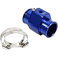 Keenso Water Temperature Joint Pipe Temp Sensor Gauge Radiator Hose Adapter, 36mm Blue Aluminum Water Temp Meter Temperature Gauge Radiator Sensor Adaptor