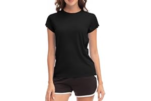 MEETWEE Women's Surf Shirt Rash Guard UV Shirts Swimming Tankini UPF 50+ Short Sleeve Swimming Shirt Swimwear Shirt