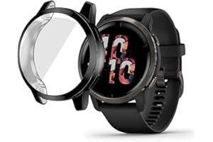 PaceBid Miękka i elastyczna powłoka ochronna TPU dla Garmin Venu 2 z osłoną ekranu dla Garmin Venu - czarna