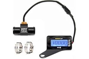 NORXI Medidor multifunción 4 en 1 para motocicleta Mini 4 metros (tacómetro RPM+temperatura del agua+voltímetro+reloj) 4 en 1 multímetro digital de calibre multifuncional(18 mm, izquierda)