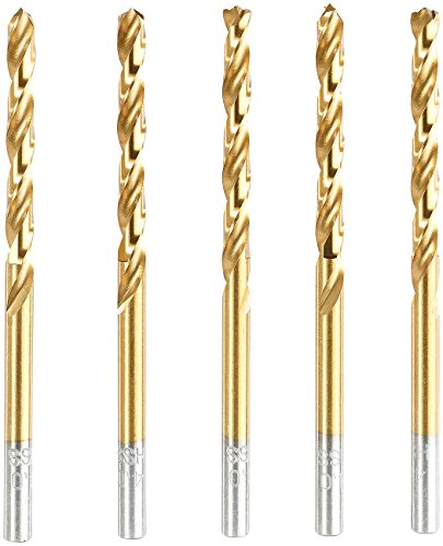 AGT HSS-Bohrer-Set für Metall, Titan-beschichtet, 4 mm, 5 Stück