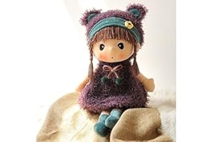 Qchomee Poupée de Chiffon Fille Mignonne Jouet en Peluche Bébé Douce Poupée Ornement Maison Mini-Princesse Plush Toys Toddler Cadeau de Naissance Anniversaire Valentin Noël-45CM
