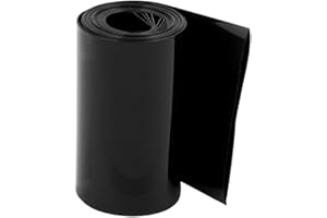 UXCELL sourcing map Tubo Termorretráctil, Termoretractil para Baterías 18650, 2,1m Longitud, Ancho Plano de 70mm, Funda Termoretractil Bateria, Tubo Termoretractil PVC, Negro