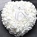 Produktbild Kitty princess 19cm*17cm Romantische Rose Hochzeit Ringkissen Ring Box Herz Bevorzugungen Ehering Kissen mit eleganter Satin Flora