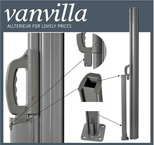 vanvilla Seitenmarkise Sichtschutz Sonnenschutz Windschutz Markise Seitenwand Anthrazit 120×300 cm - 2