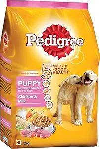Pedigree Puppy Dry Dog Food - Chicken and Milk, 3kg Bag
