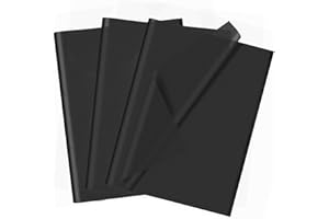 HJYODY 50 fogli di carta velina nera, 70 x 50 cm, carta velina per confezioni regalo, riempitivo natalizio, fiori, arte, artigianato, fai da te, compleanno, matrimonio, decorazione regalo