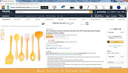 GA Homefavor 6-teiliges Silikon Küchenutensilien Set Heat Resistant Kochwerkzeug - 7