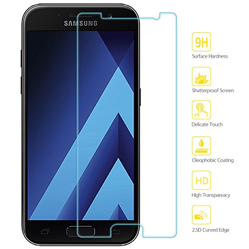 Samsung A5 2017 Schutzfolie, Elekin [2 Pack] Samsung A5 2017 Panzerglas Displayschutzfolie 9H Härtegrad 99% Transparenz Hartglas Screen Protector Schutzglas für Samsung A5 2017 - 2