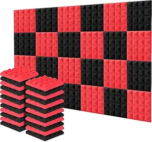 Imaginea 18Pack Acoustic Sound Proof Foam Panels, Sound Absorbing Damping Acoustic Foam for Podcast Recording Soundproof Wall Panels Reduce Echo Tiles for Recording Studio Music Room-12