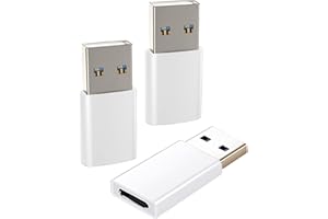 iJiZuo USB A auf USB C Buchse Adapter 3-Stück, Typ C auf A Ladekabel Adapter, USB Typ C Adapter für Phone 14/13/12/11, Galaxy S22/S21/Note 20/A90, MacBook, ChromeBook und mehr (Weiß)