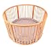 VERY LARGE WOODEN BABY PLAYPEN (Ø 120cm) WITH PLAYMAT (DOTS BROWN)