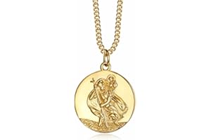 BOBIJOO Jewelry - Pendentif Collier Femme Enfant Saint Christophe Patron des Voyageurs 20mm Chaîne 45cm Doré Or Plaqué
