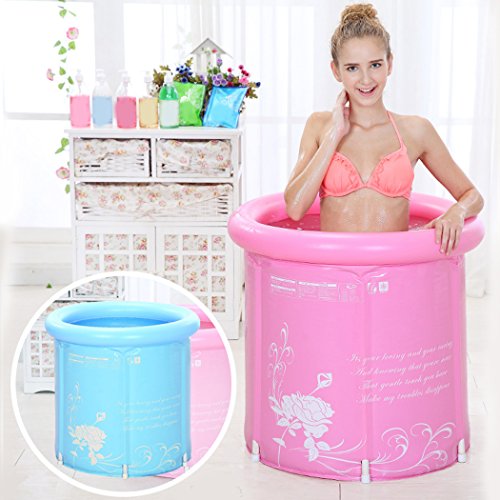 Tinksky Erwachsener faltbare Badewanne aufblasbare Portable Kunststoff Badewanne Super Dick - 2