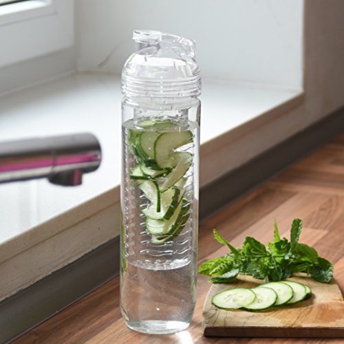 800ml Trinkflasche für Fruchtschorlen in den Farben Pink, Grün oder Transparent. Perfekte Sportflasche aus BPA-freiem Tritan. Super-einfacher und auslaufsicherer Trinkverschluss. Leicht zu reinigen. - 6