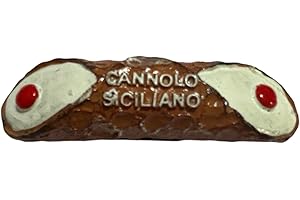 GMM Magneti Siciliani, Teste di Moro, Ficodindia, Cannolo siciliano, Souvenir, Idea Regalo, da Collezione, Decorazione x casa ufficio, x frigo e/o Lavagne (Cannolo R)