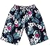 Produktbild ZEZKT Herren Damen Lover Partner Floral Gedruckte Badeshorts Beachshorts Boardshorts Badehose Bermuda Shorts Schwimmhose Badehosen Schnelltrocknend UV Schutz Sommer Hot Pants (M, Men)