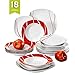 Produktbild MALACASA, Serie Felisa, 18 TLG. Set Porzellan Geschirrset Tafelservice mit je 6X Speiseteller Essteller, 6X Kuchenteller Dessertteller, 6X Suppenteller Tiefteller für 6 Personen