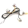 Alnicov Guitar Wiring Harness Set Prewired 3 Way Toggle Switch 1T1V 500K Pots Wiring Harness Kit with 6.35 Output For LP Electric Guitar