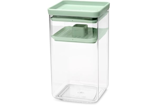 Brabantia Tasty+ jäsningsburk | 1,6 L glasbetningsbehållare med silikontätning och pressskiva