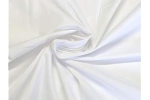 Plain White 100% Cotton Fabric for Arts & Crafts, Dressmaking, Quilting, Sewing, Bedding, Pillowcases, Bunting - 150 CM Extra Wide by BURLAS (White, 1 Metre)
