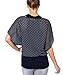 7249-NVY-16: Large Polka Dot Print Cape Batwing Top