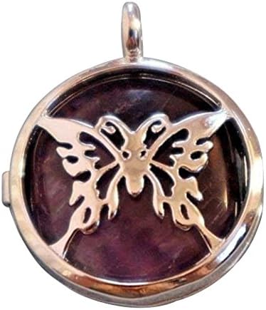 Berties Beads Natural Amethyst Diffuser Pendant Butterfly