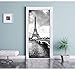 Produktbild BAIYUDE 3D Tür Wandbild Schwarz Weiß Paar Eiffeltür Aufkleber Tapete Wanddruck Aufkleber Wanddeko Wandbild Foto Selbstklebende Tür