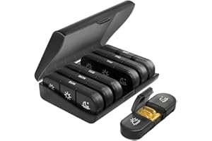 Janjunsi Portapillole Settimanale 7 Giorni Portapillole 21 Scomparti Portapillole Portatile per il Viaggio Pranzo e Sera 3 Volte Multicolore Pill Box Integratori Vitaminici