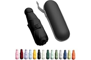 Trenovo Reise-Regenschirm – Mini Faltbarer kompakter Regenschirm mit Etui, 8 Rippen, leichter tragbarer Regenschirm, kleiner Sonnen- und Regenschirm, Taschenschirm für Mädchen und Frauen