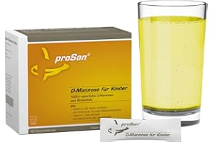 ‎PROSAN proSan D-Mannose für Kinder ab 4 Jahren (30 Sticks) | vegan & ohne Zusatzstoffe | 100% natürliches D-Mannose-Pulver aus Birke + Vitalstoffe für die Blasenschleimhaut und das Immunsystem