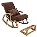 Produktbild Faules Sofa Lounge Chair Schaukelstuhl Abnehmbare und Waschbare Schlafzimmer Liegestuhl Happy Hocker Balkon Siesta Old Man Recliners Massivholz (Farbe : Braun)