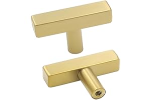 ‎GOLDENWARM goldenwarm 5 Stück Möbelknöpfe Gold Schrankgriffe -LS1212GD Einzelloch Gesamtlänge 50mm Türgriffe Schrankgriff Stangengriff Schubladegriff Möbelgriffe Küche Badzimmer Griff