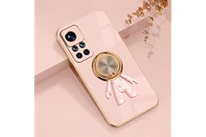 ATISIJIE para Xiaomi Redmi Note 11 Pro 4G/5G Astronaute Funda,con Anillo de 360 Grados Soporte rotectora antigolpes Carcasa Funda para Xiaomi Redmi Note 11 Pro 4G/5G-Rosa