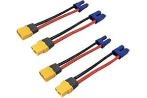 Yiqigou 2 Paar Amass XT60H XT60 Männlich Weiblich Stecker Steckverbinder auf EC5 Männlich Weiblich Stecker Steckverbinder Adapter Kabel mit 12WAG Silikonkabel