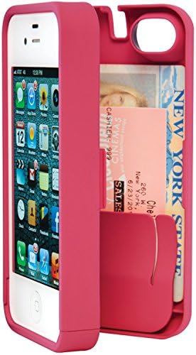 Pink Case for iPhone 4/4S with built-in storage space for credit cards/ID/money, by EYN (Everything You Need)