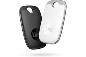 Tile Pro (2022) Lokalizator Bluetooth do namierzania kluczy, toreb i innych przedmiotów, 2 Pak, zasieg 120m, aplikacja iOS i Android, Czarny/Bialy