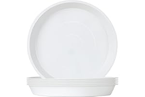 Muzhira Lot de 6 Soucoupes pour Plantes, Soucoupes pour Pots de Fleurs pour Plantes, Plateaux de Planteur pour Intérieur, Extérieur, Jardin - 11.5cm/Blanc