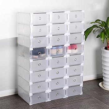MultiWare 24 x Schuhaufbewahrung Schuhbox Schuhkasten Stapelbox
