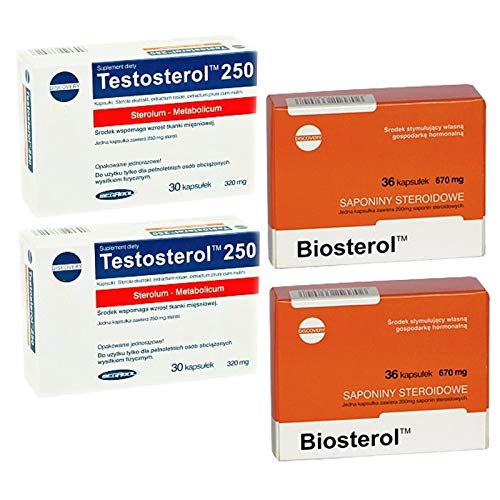 MEGABOL TESTOSTEROL + BIOSTEROL | Anabolic Testosterone Boosters | Hormone Support | Muscle Mass Growth Activator | Sport Supplements | Bodybuilding Pills (Testosterol 30 Caps. + Biosterol 36 Caps.)
