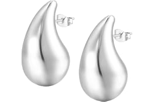 JUZICHEN Pendientes Aro Mujer, Pendientes Acero Inoxidable Mujer, Pendientes Dorados Gruesos, Pendientes Hipoalergénicos, Pendientes Aro, Pendientes Mujer, Para Mujer Niña