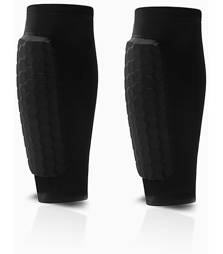 Parastinchi Da Calcio Con Calze Integrate - 2 Paia, Antiscivolo E Traspiranti Per Uomo, Donna E Giovani (Nero) - Foto 3