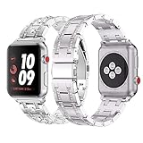 Adaptador de acero inoxidable de alta calidad: estas bandas de joyería compatibles con Apple Watch Band 40 mm/38 mm vienen con lengüetas de reloj de alta calidad en ambos extremos que pueden bloquear la interfaz de tu reloj de forma precisa y segura. Simplemente deslice suavemente en las ranuras del reloj.