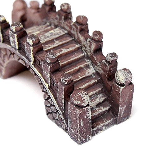 SODIAL (R) Brueckenzwerg Fairy Garten Terrarium Doll House Figur Statue Hause Decor Ornament – braun - 3