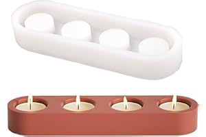 BOOWAN NICOLE Candle Holder Mold Concrete Silicone Mould DIY Cement Candlestick Holders Making Tools (SH0845-4)